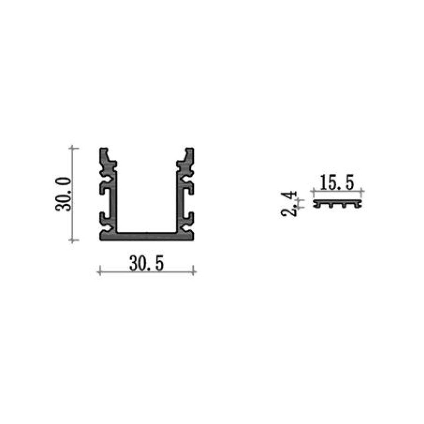  Waterproof Inground LED Aluminium Profile 30.5x30mm (417)