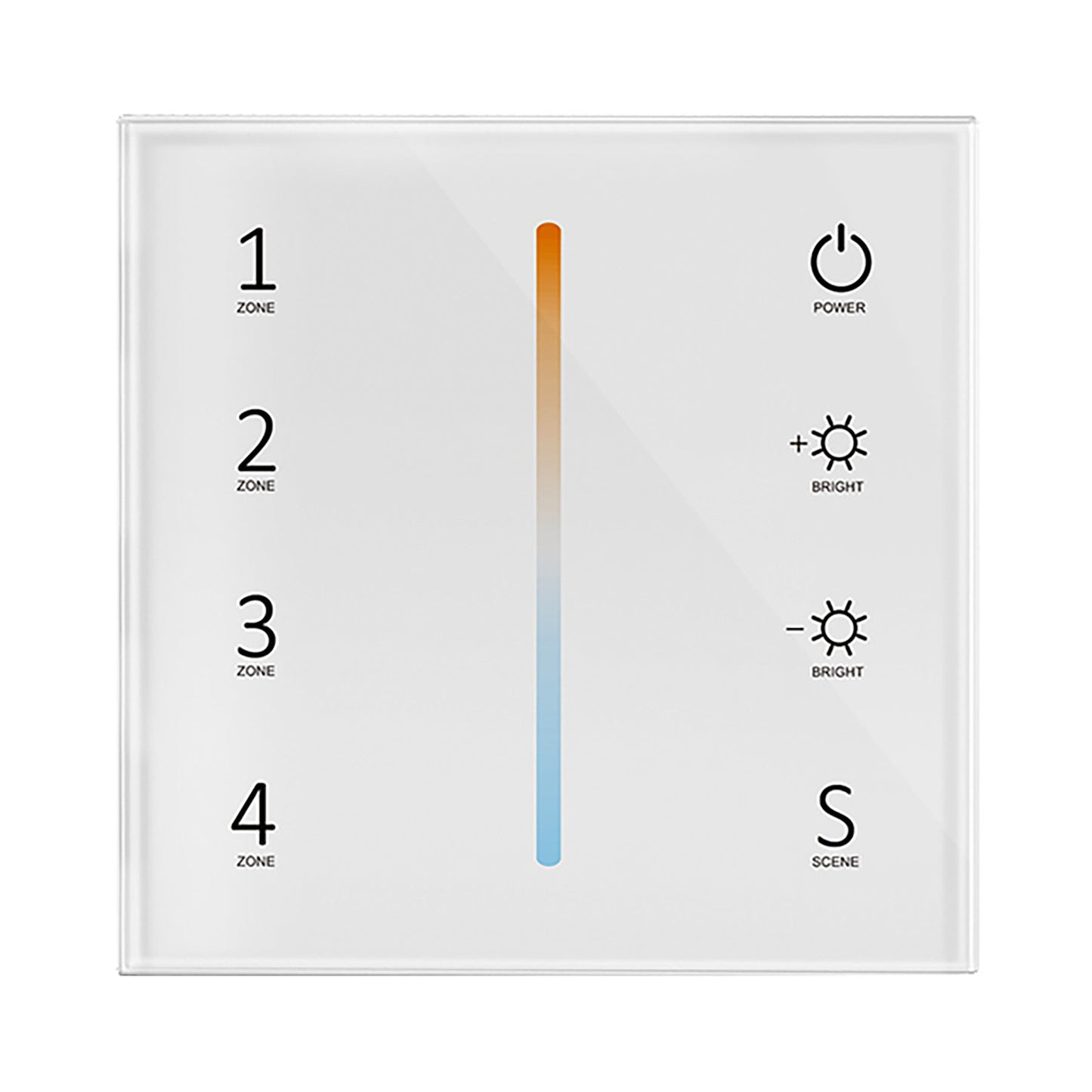  4 Zone CCT Touch Panel Remote Control 2.4GHz RF 2*AAA Battery T22