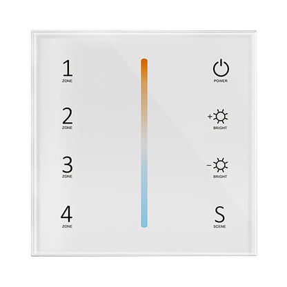  4 Zone CCT Touch Panel Remote Control 2.4GHz RF 2*AAA Battery T22