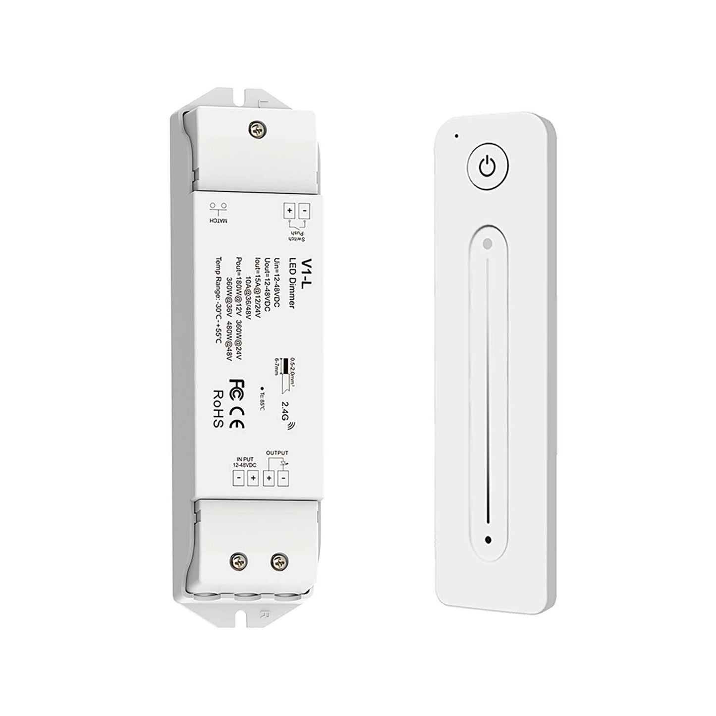  LED 12-48V DC Dimming Controller V1-L + 1 Zone Remote Control R11