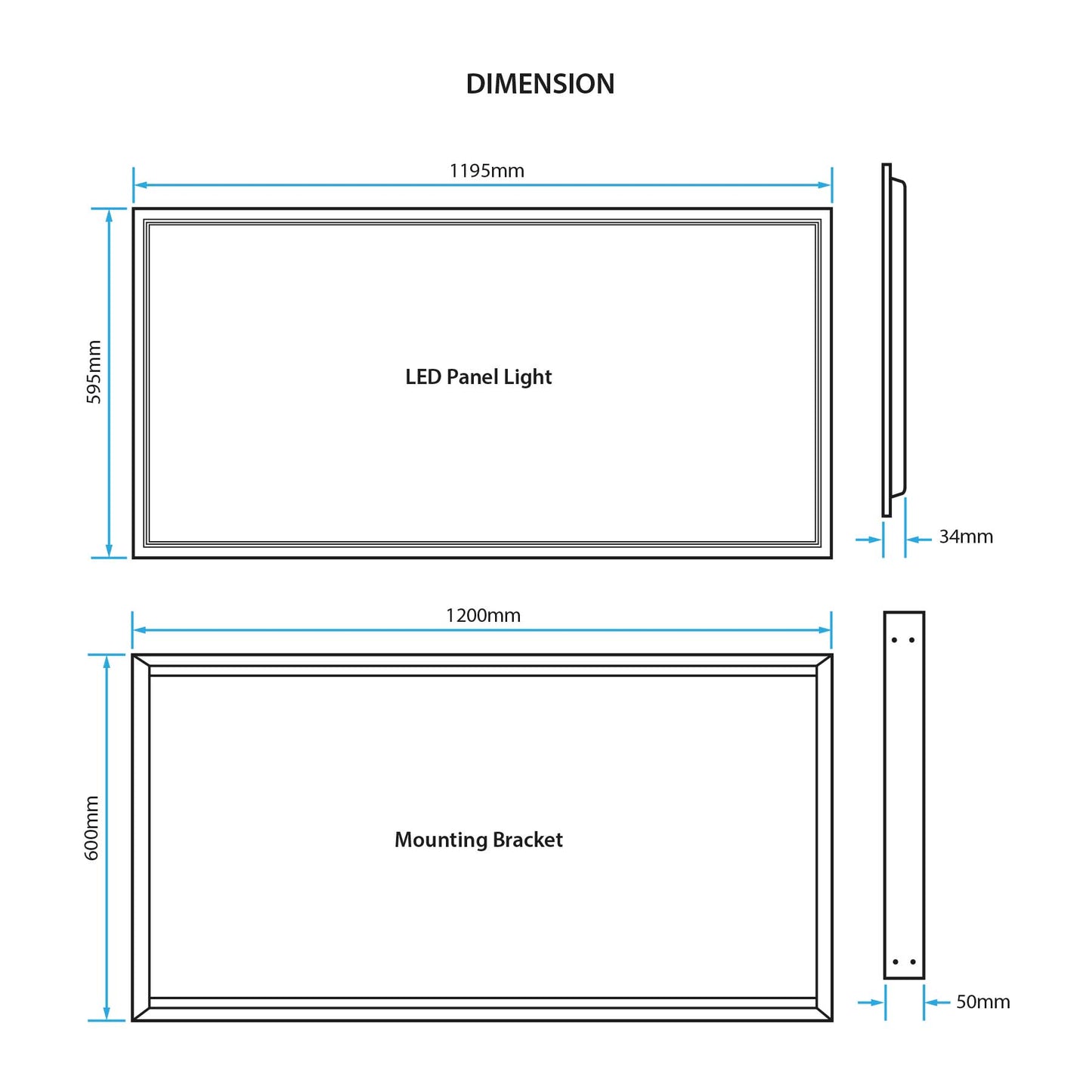  LED Backlit Panel Light Surface Mounted 600x1200mm 84W White Frame