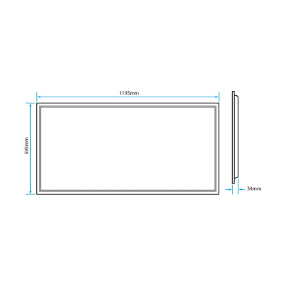  LED Backlit Panel Light Suspended 595x1195mm 84W White Frame