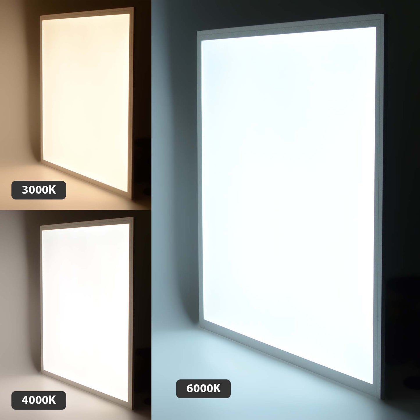  LED Backlit Panel Light Surface Mounted 600x600mm 42W White Frame