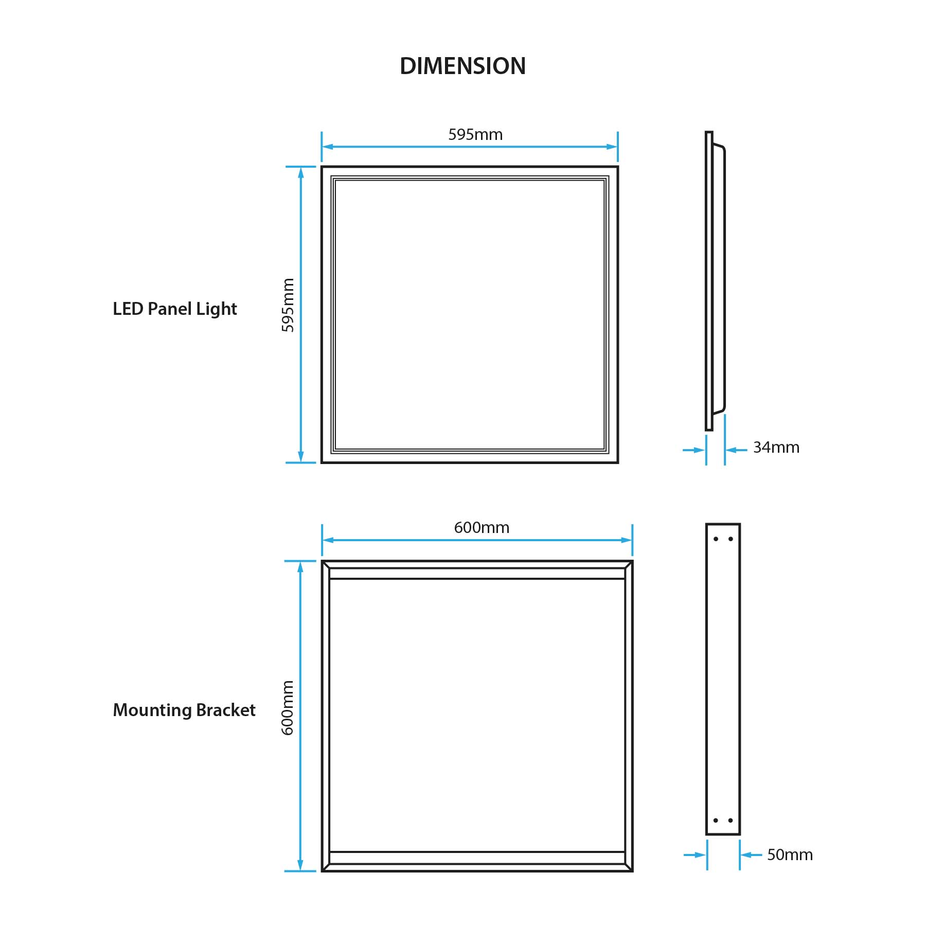  LED UGR Panel Light 595x595mm 42W 3CCT White Frame