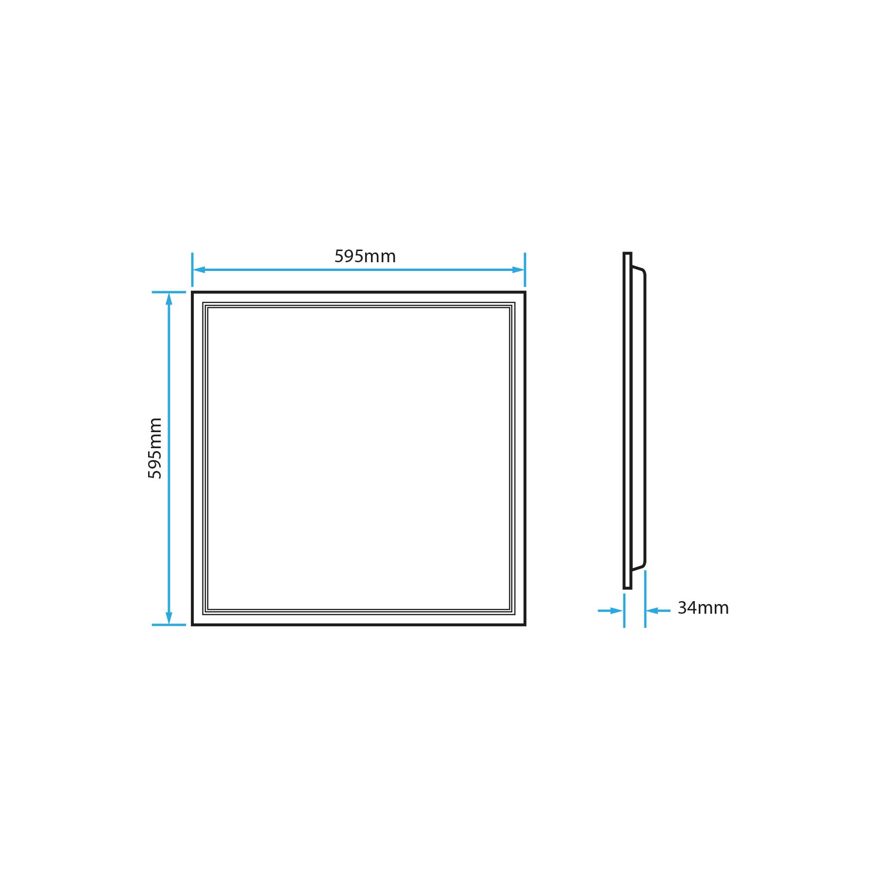  LED UGR Panel Light Suspended 595x595mm 42W 3CCT White Frame