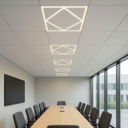  LED Diamond Lattice Panel Frame Border Edge Light 591x591mm 60W