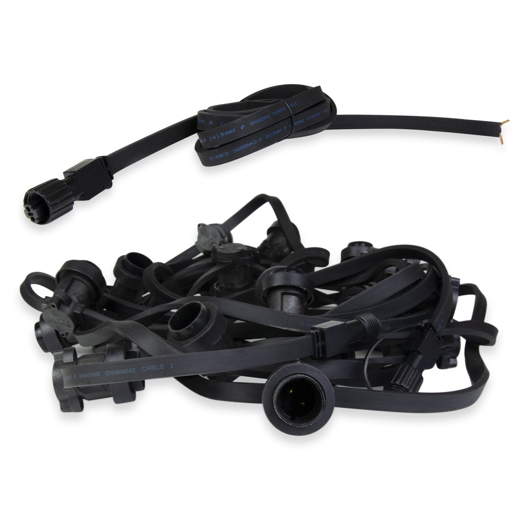 10M 21 B22 Sockets Heavy Duty Outdoor Festoon Light Cable Bulb Spacing 50cm