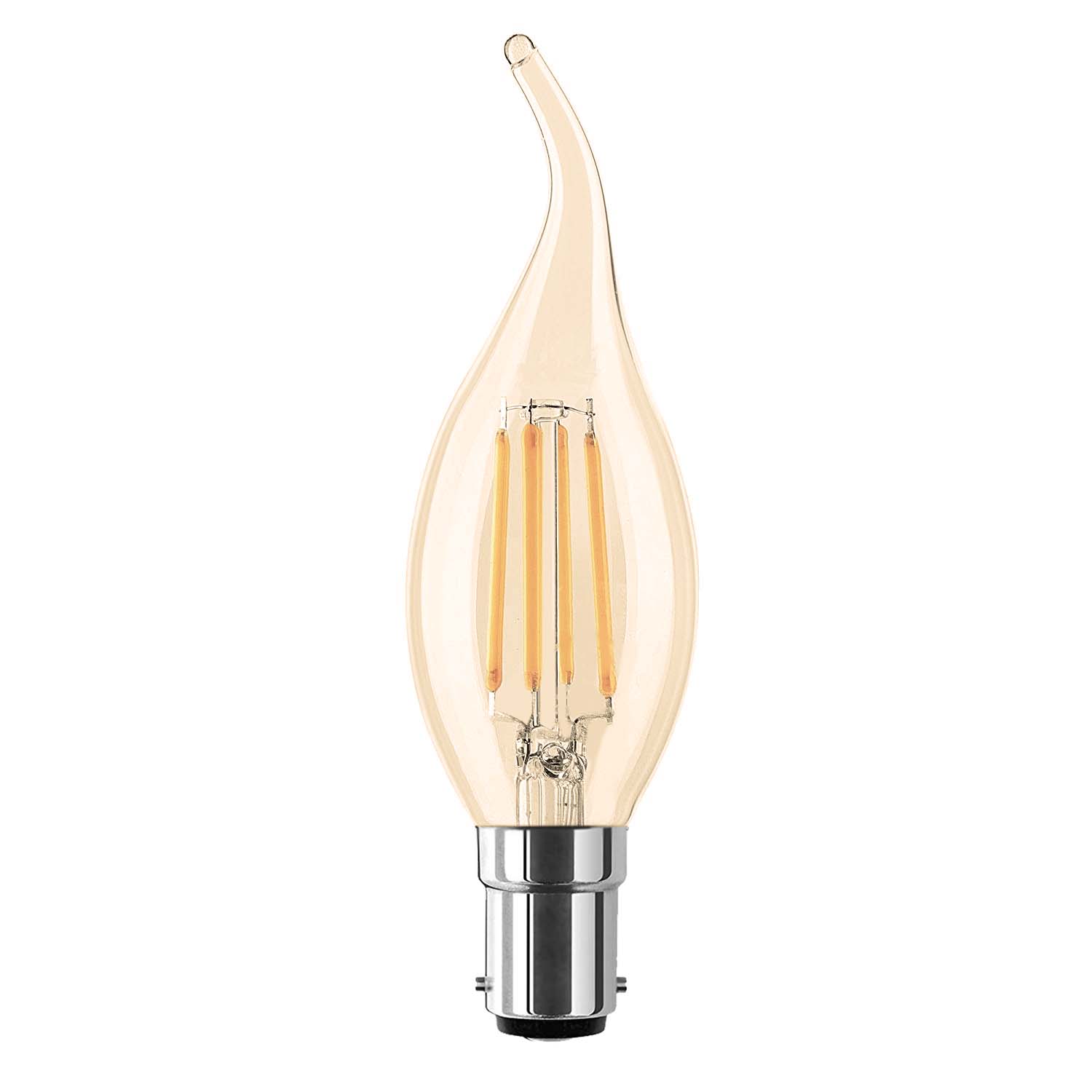  C35 Vintage Style Dimmable B15 4W LED Filament Flame Tip Candle Light Bulb