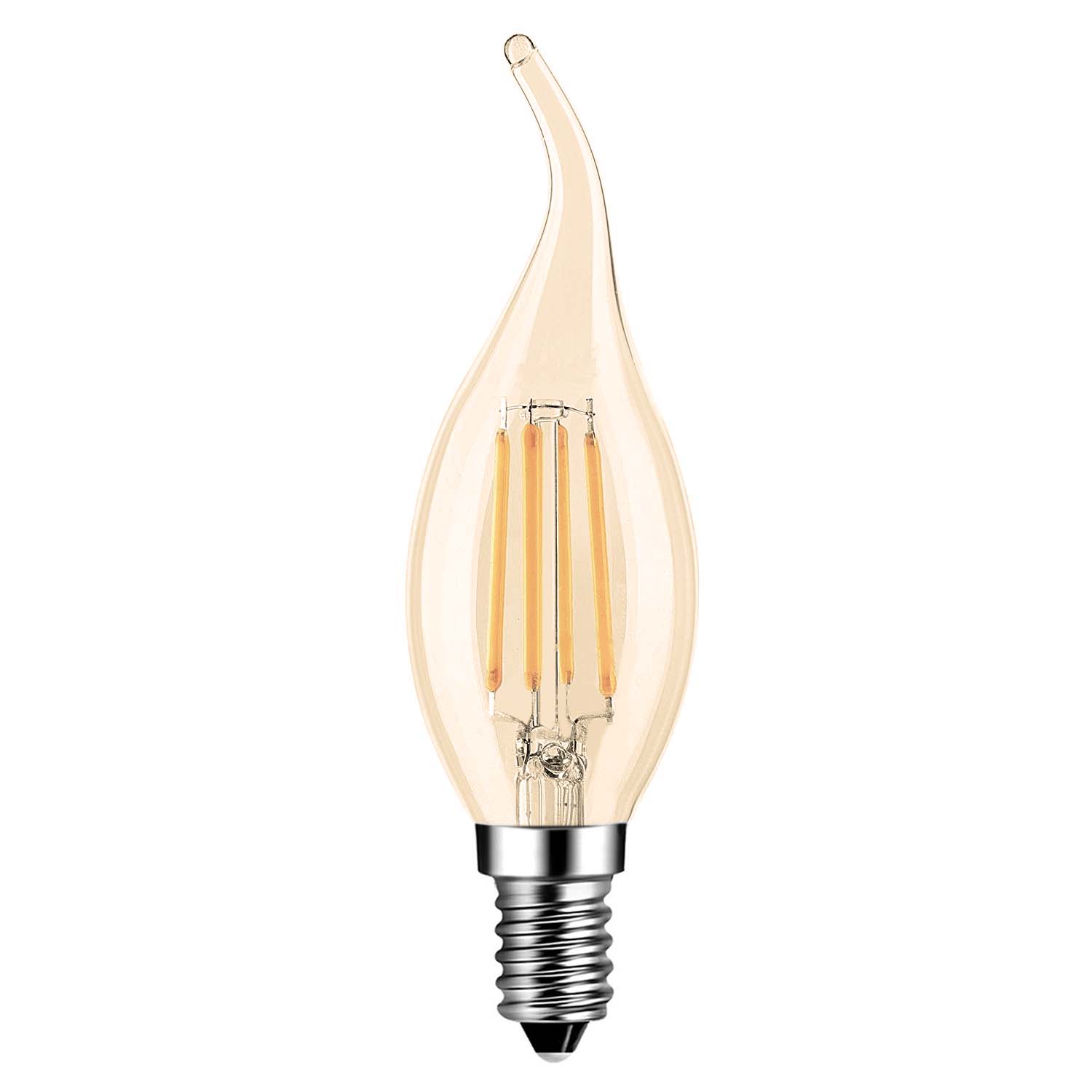  C35 Vintage Style Dimmable E14 4W LED Filament Flame Tip Candle Light Bulb