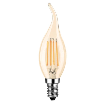  C35 Vintage Style Dimmable E14 4W LED Filament Flame Tip Candle Light Bulb