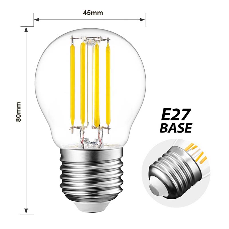  G45 Vintage Style Dimmable E27 6W LED Filament Globe Light Bulb