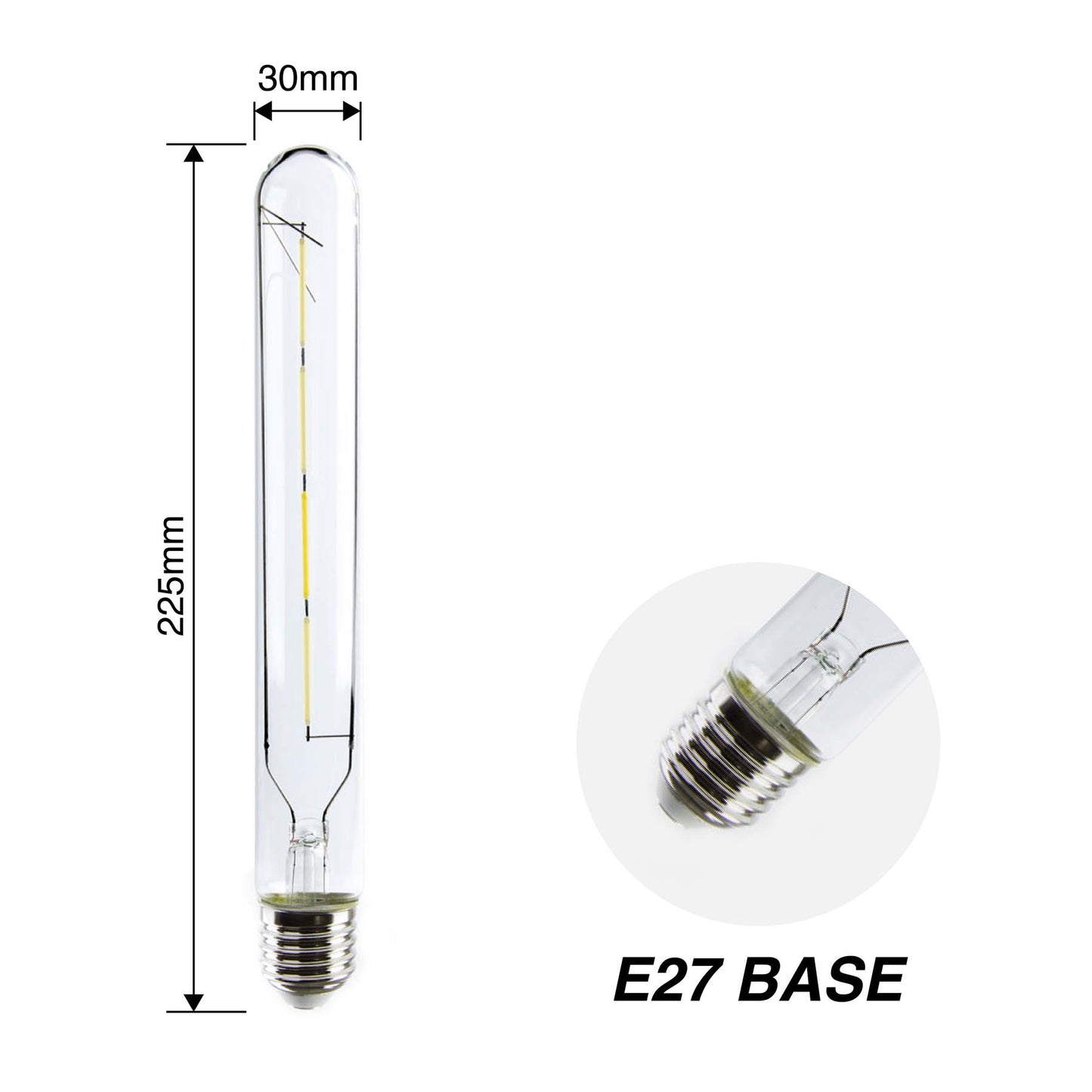  T30-225 Vintage Style Dimmable E27 4W LED Filament Tubular Light Bulb