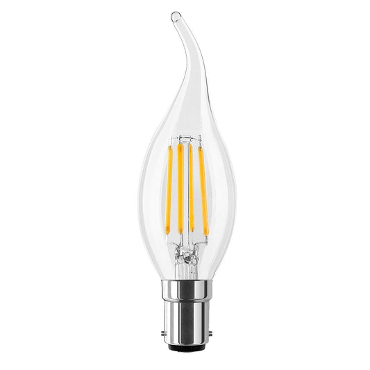  C35 Vintage Style Dimmable B15 4W LED Filament Flame Tip Candle Light Bulb