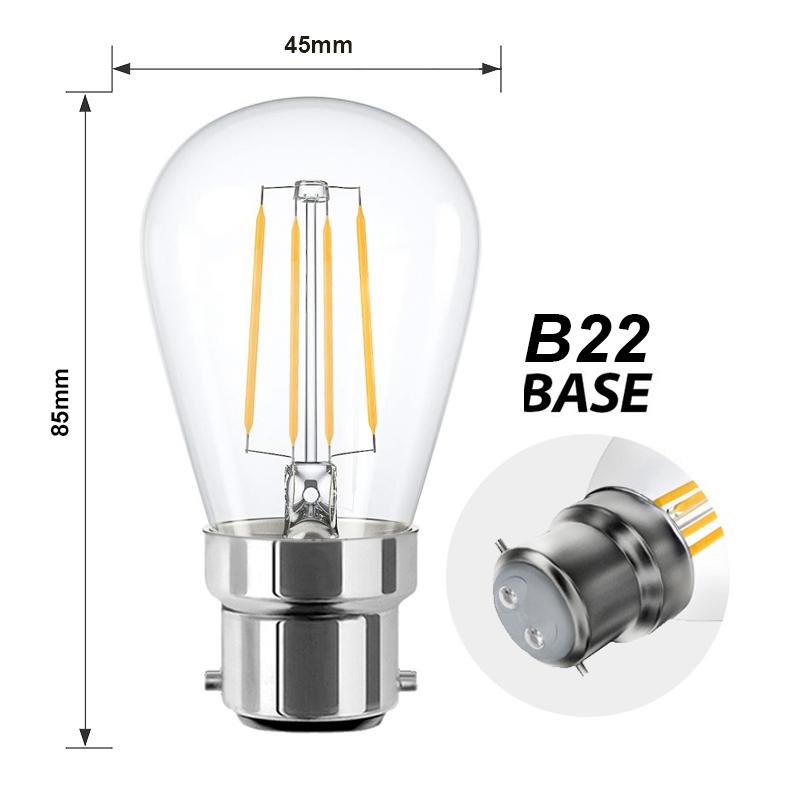 S14 Vintage Style Dimmable B22 4W LED Filament Pear Light Bulb