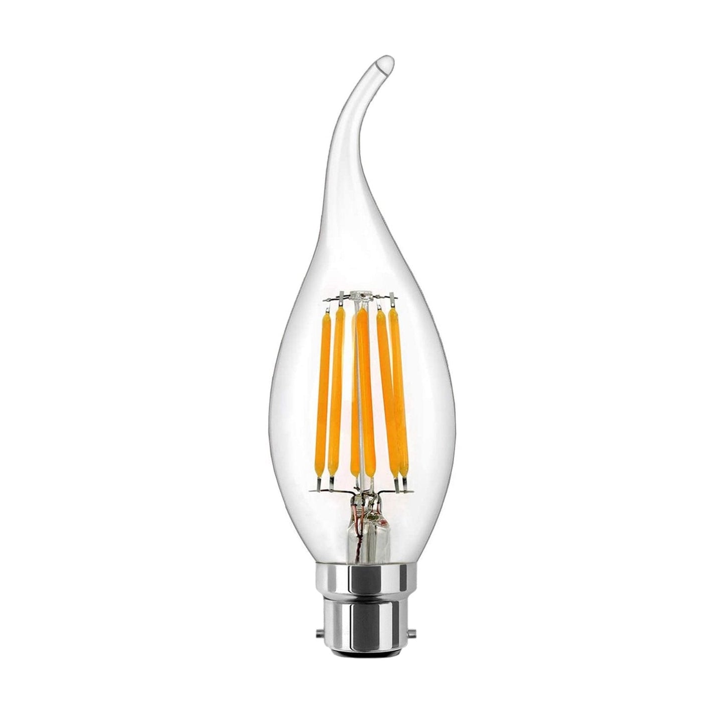  C35 Vintage Style Dimmable B22 6W LED Filament Flame Tip Candle Light Bulb