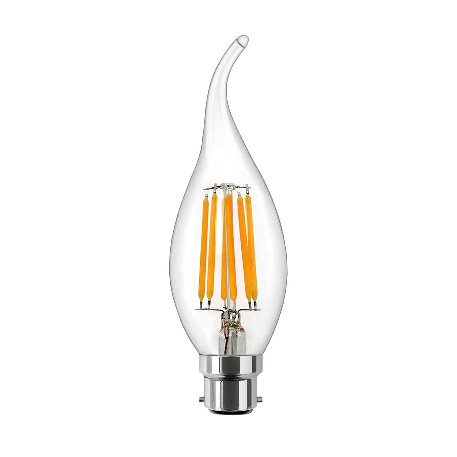  C35 Vintage Style Dimmable B22 6W LED Filament Flame Tip Candle Light Bulb