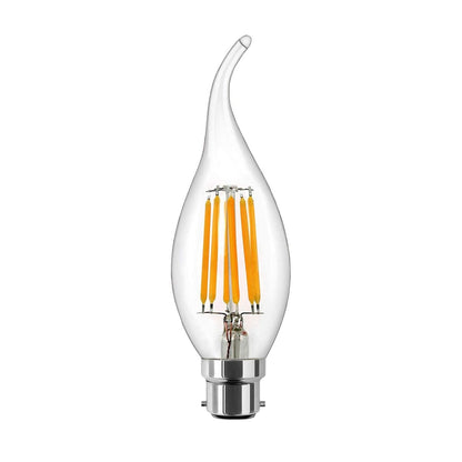  C35 Vintage Style Dimmable B22 6W LED Filament Flame Tip Candle Light Bulb