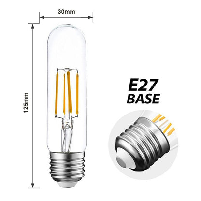  T30-125 Vintage Style Dimmable E27 4W LED Filament Tubular Light Bulb