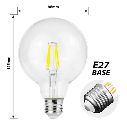  G95 Vintage Style Dimmable E27 8W LED Filament Globe Light Bulb