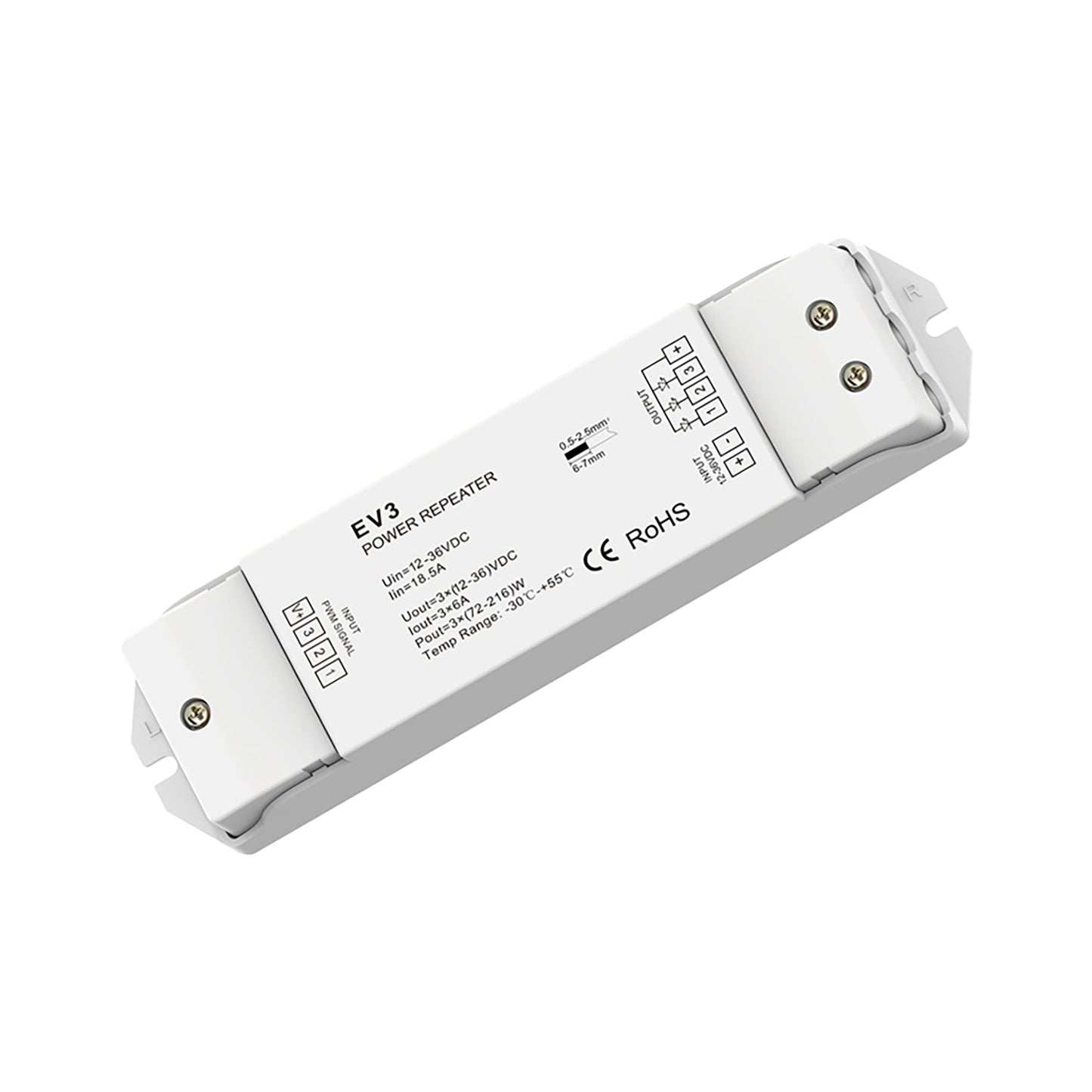  3CH*6A 12-36V Dimming/RGB Power Repeater EV3