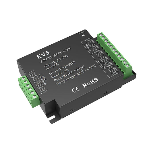  5CH*5A 12-24V RGB+CCT Power Repeater EV5