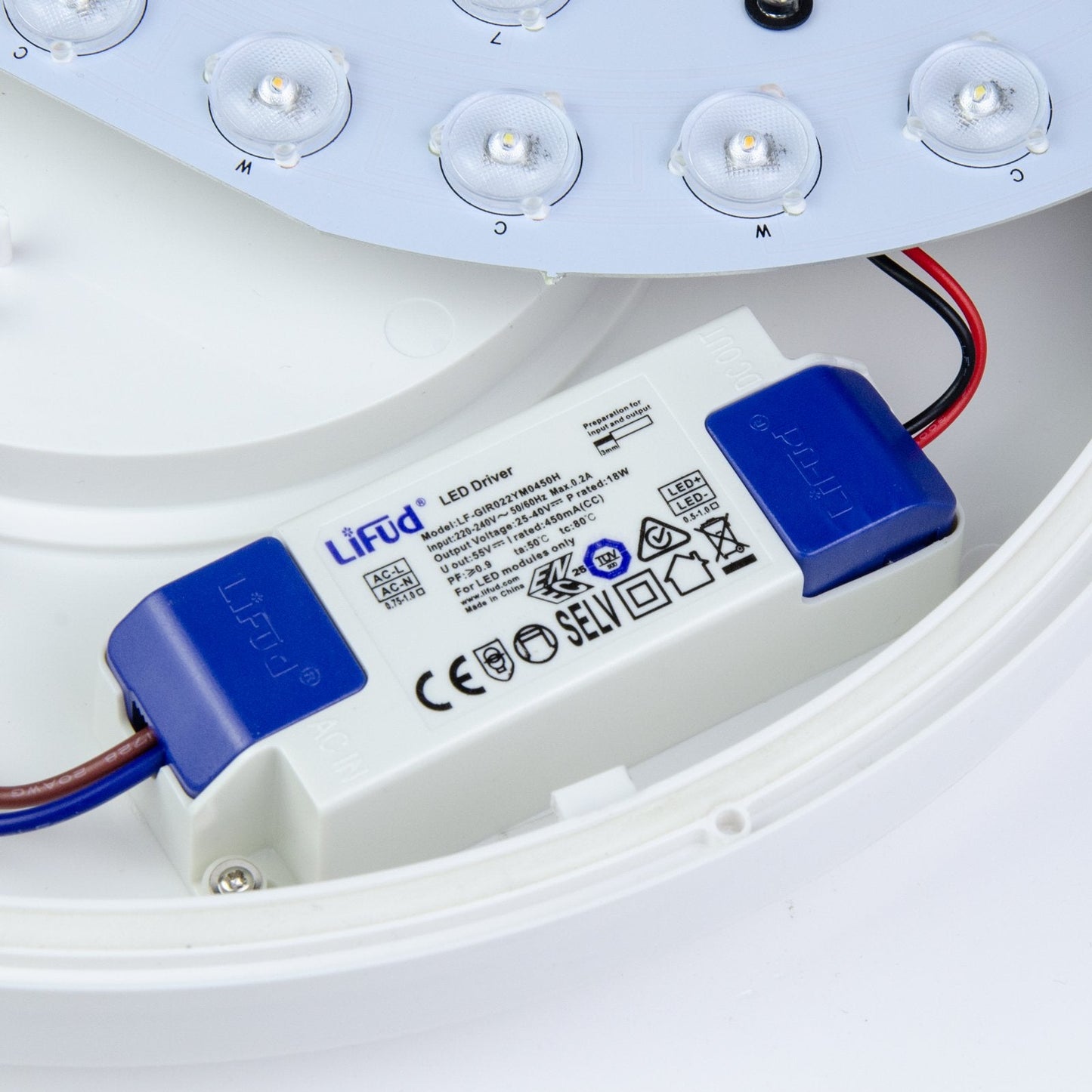  18W Slim LED Ceiling Light With 3CCT Built-in & Emergency Function IP44
