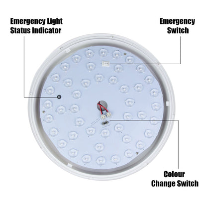  18W Slim LED Ceiling Light With 3CCT Built-in & Emergency Function IP44