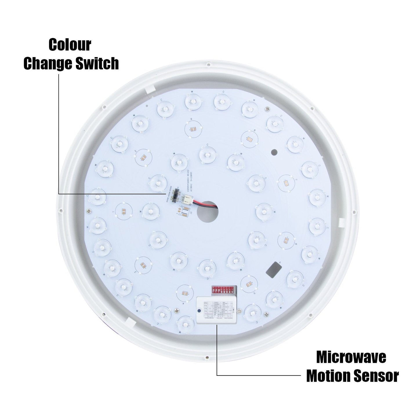  18W Slim LED Ceiling Light With 3CCT & Microwave Motion Sensor Built-in IP54