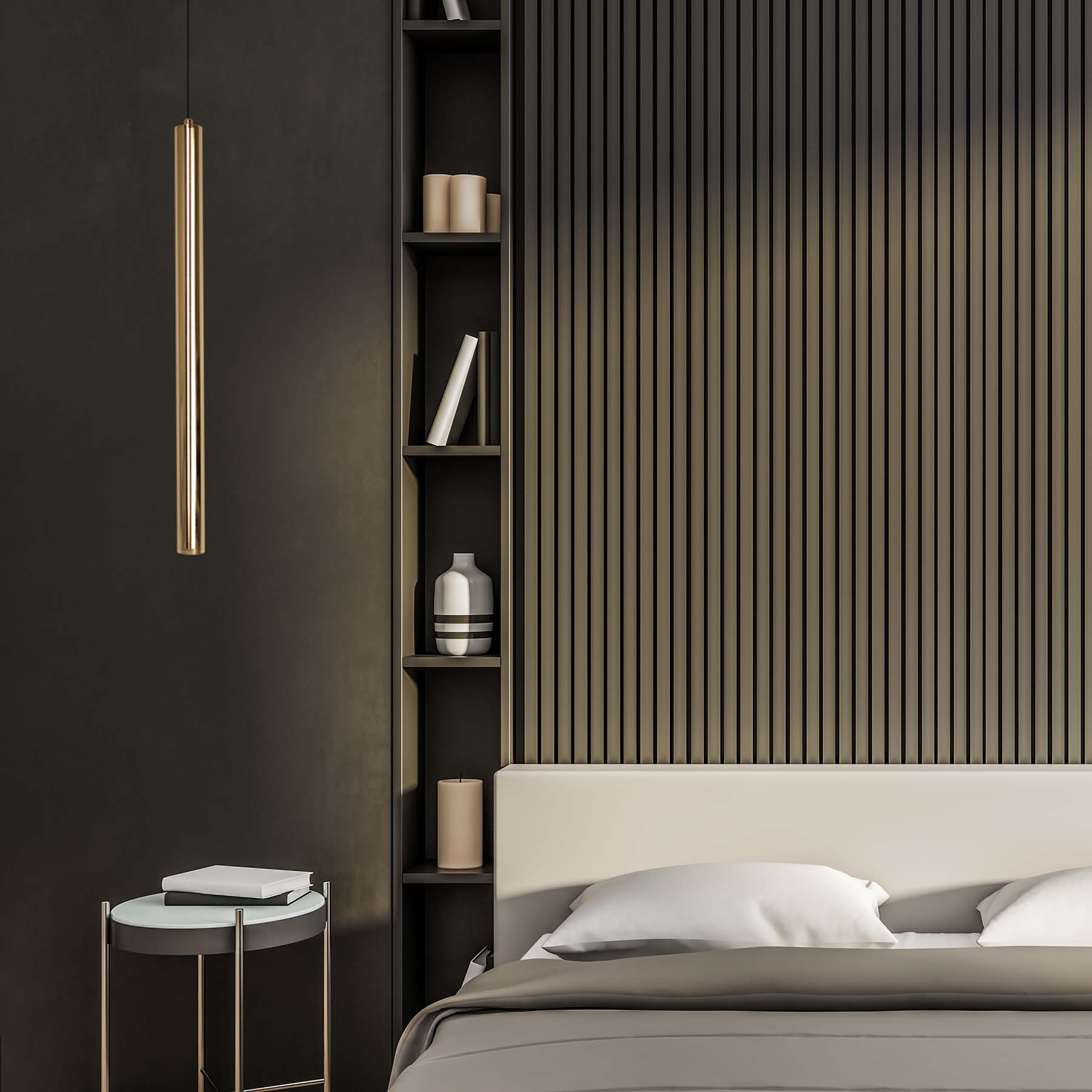 Gold LED Cylinder Pendant Light