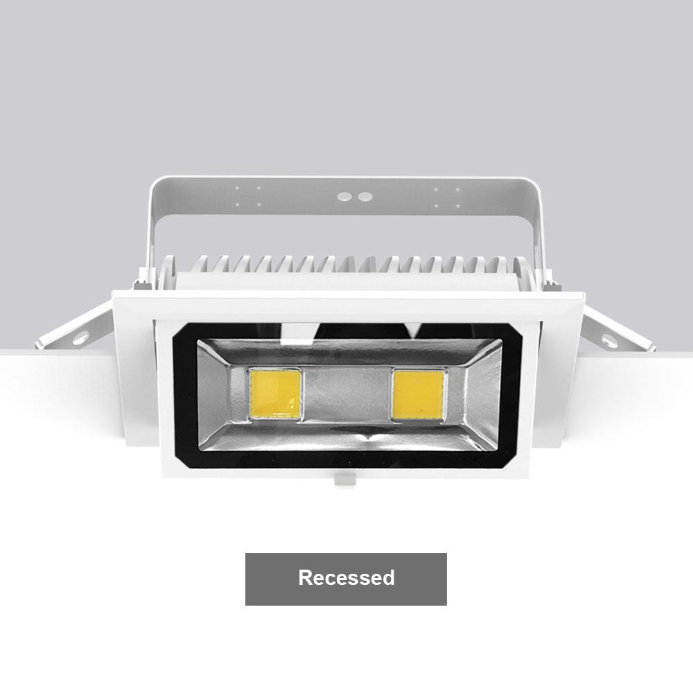 40W Rectangular Adjustable Commercial LED Gimbal Scoop Downlight