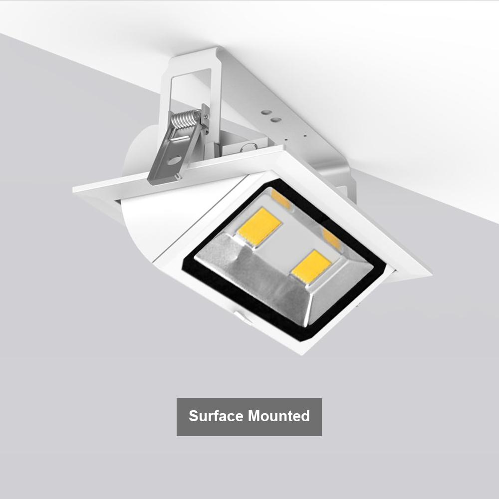  40W Rectangular Adjustable Commercial LED Gimbal Scoop Downlight