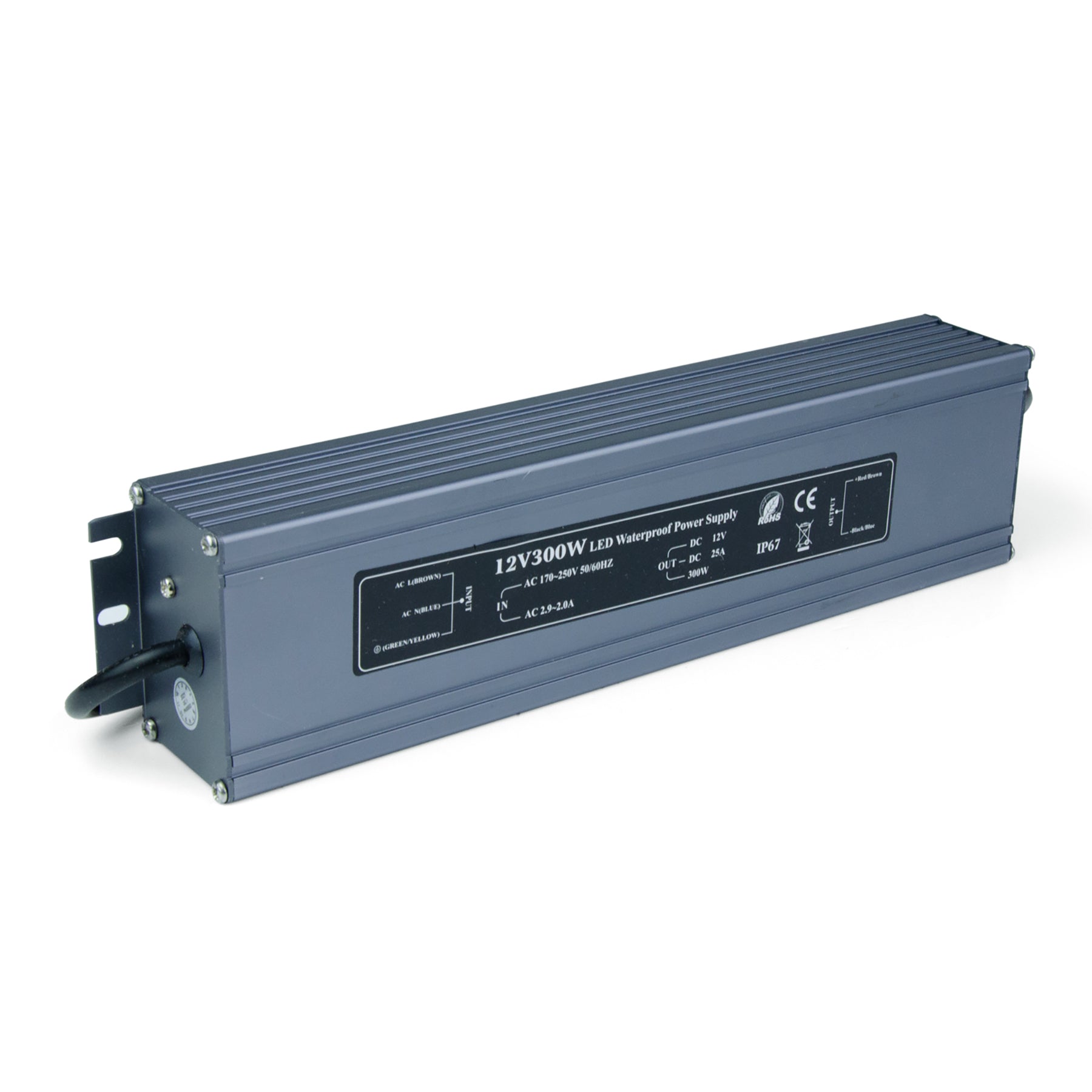  LED Power Supply Transformer DC 12V 300W 25A IP67