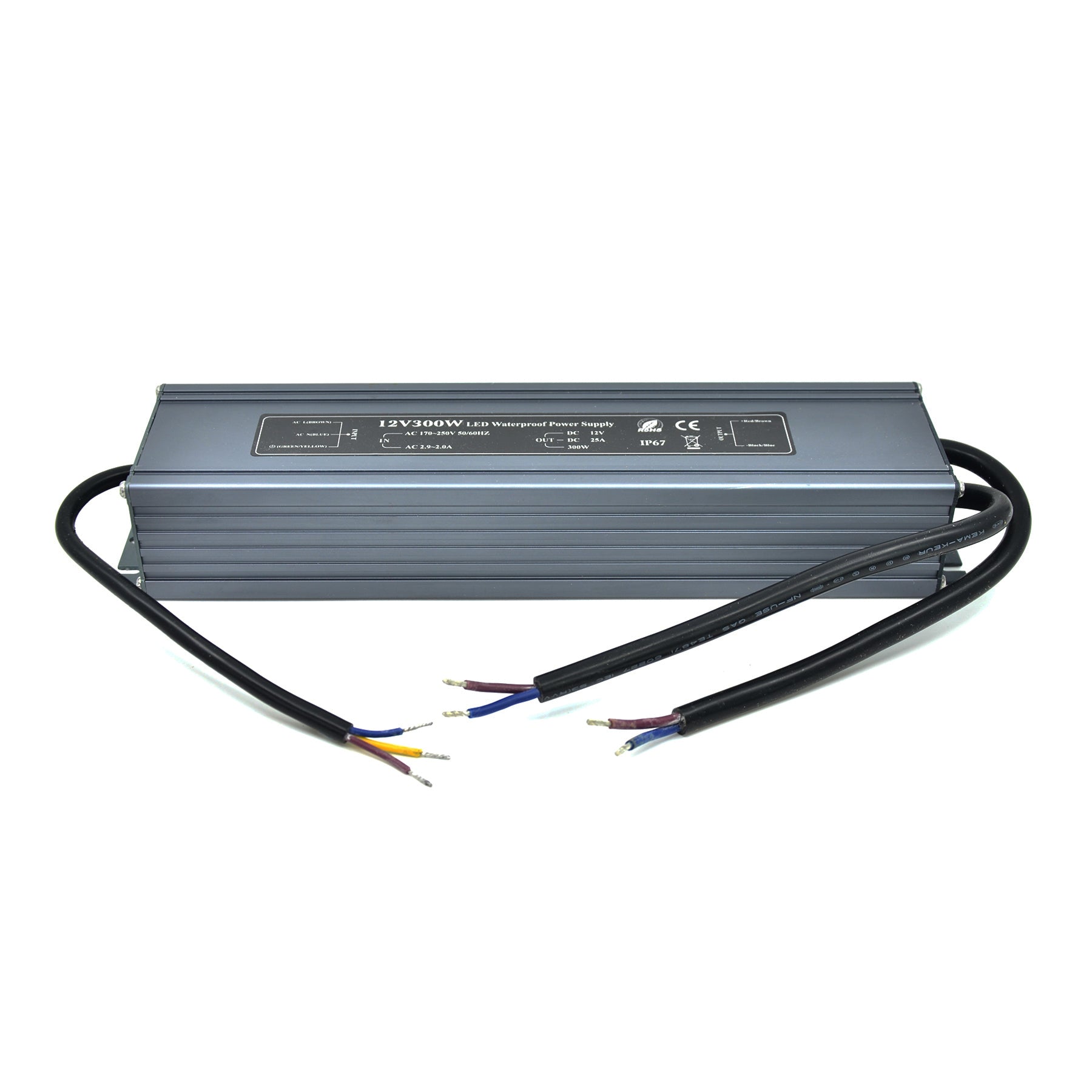  LED Power Supply Transformer DC 12V 300W 25A IP67