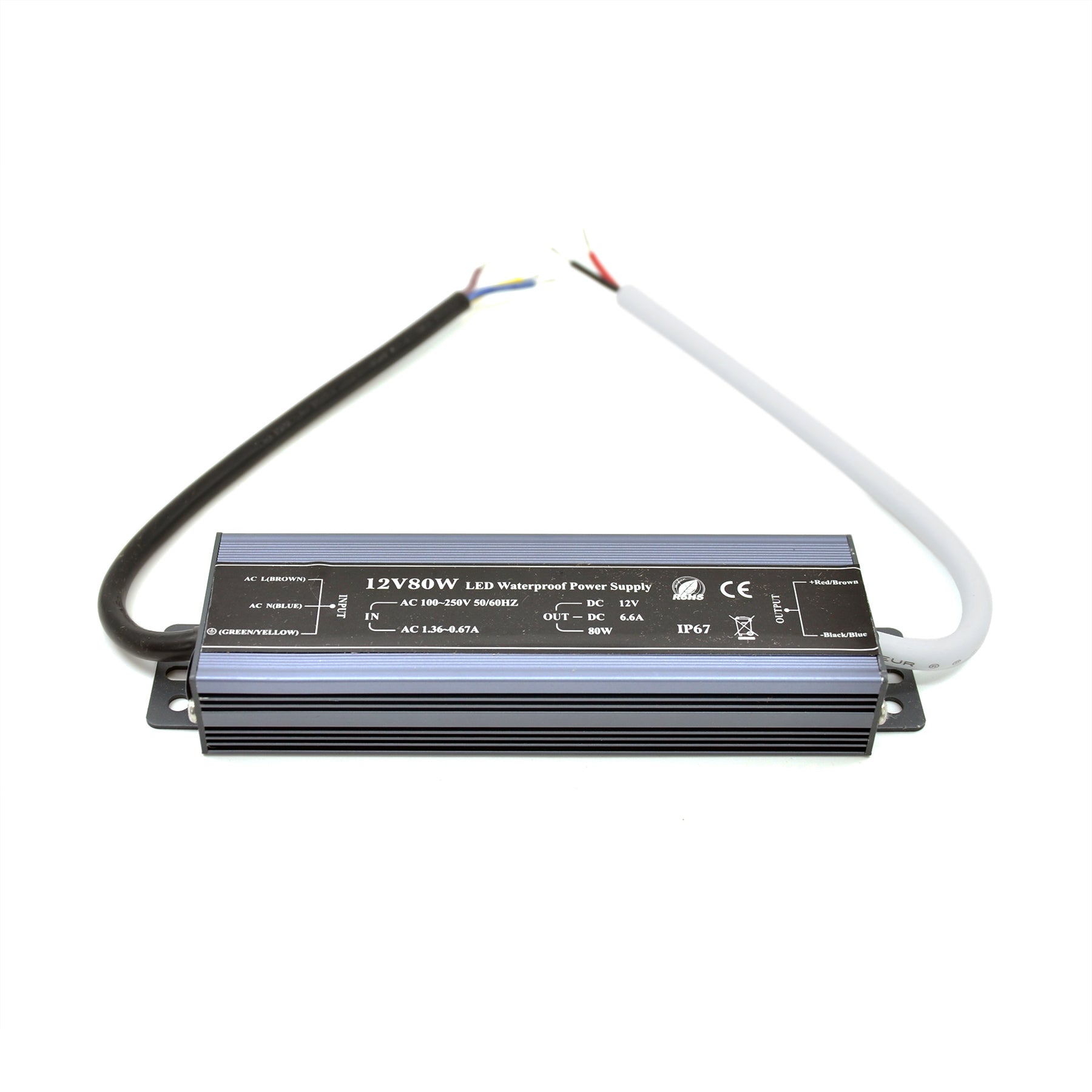  LED Power Supply Transformer DC 12V 80W 6.6A IP67