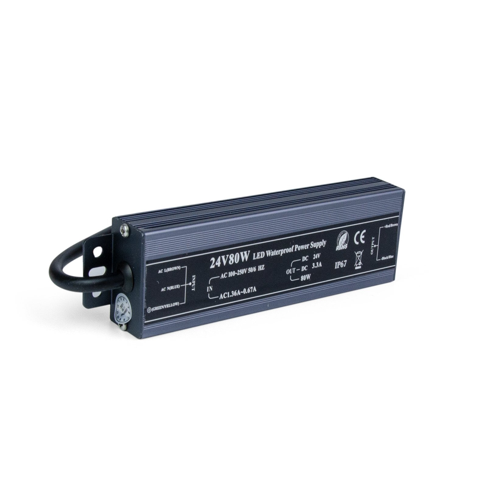  LED Power Supply Transformer DC 24V 80W 3.3A IP67