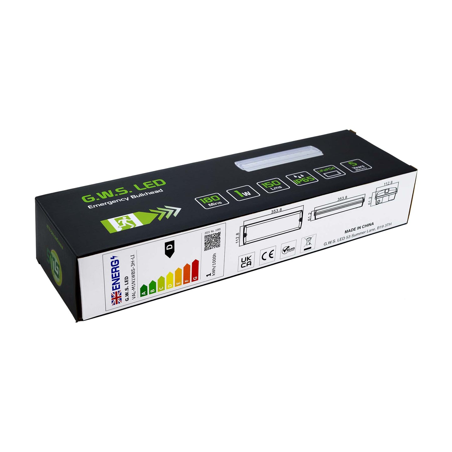  LED Emergency Bulkhead IP65 1W 150Lms