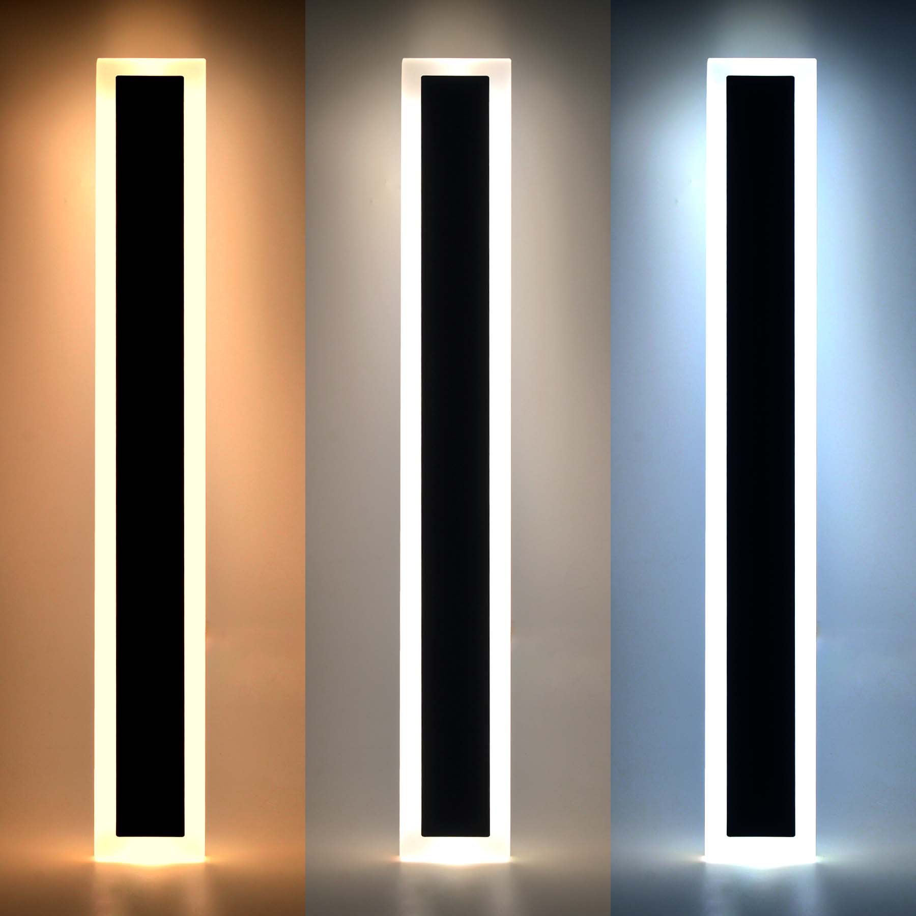  Black LED Rectangular Linear Wall Light