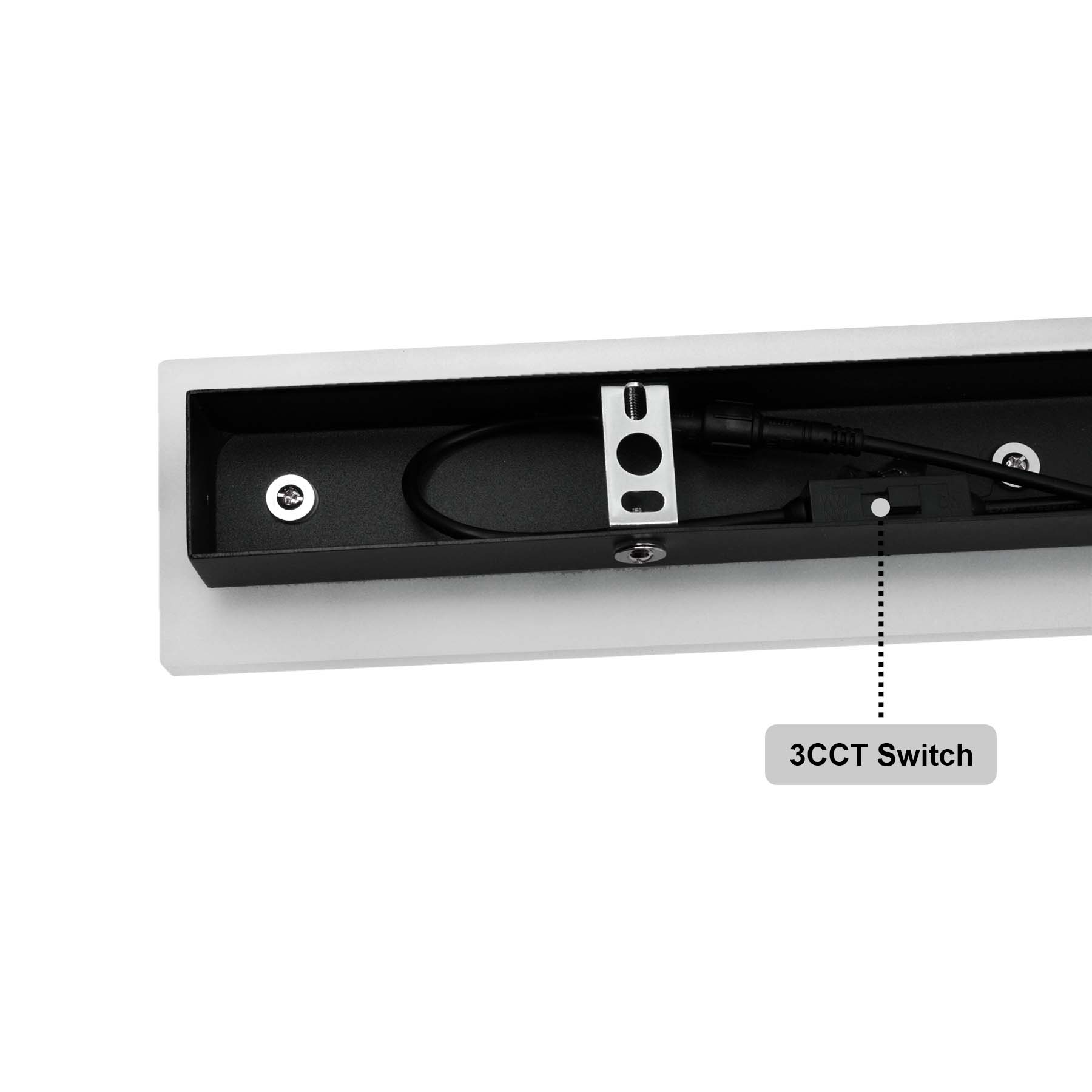 Black LED Rectangular Linear Wall Light