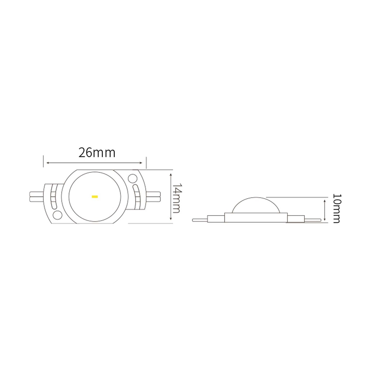  2835 0.5W 1 LED Injection Module – 12V Cool White, IP67 For Signage