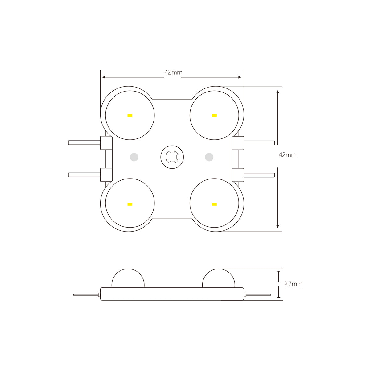  2835 2W 4 LED Injection Module – 12V Cool White, IP67 For Signage