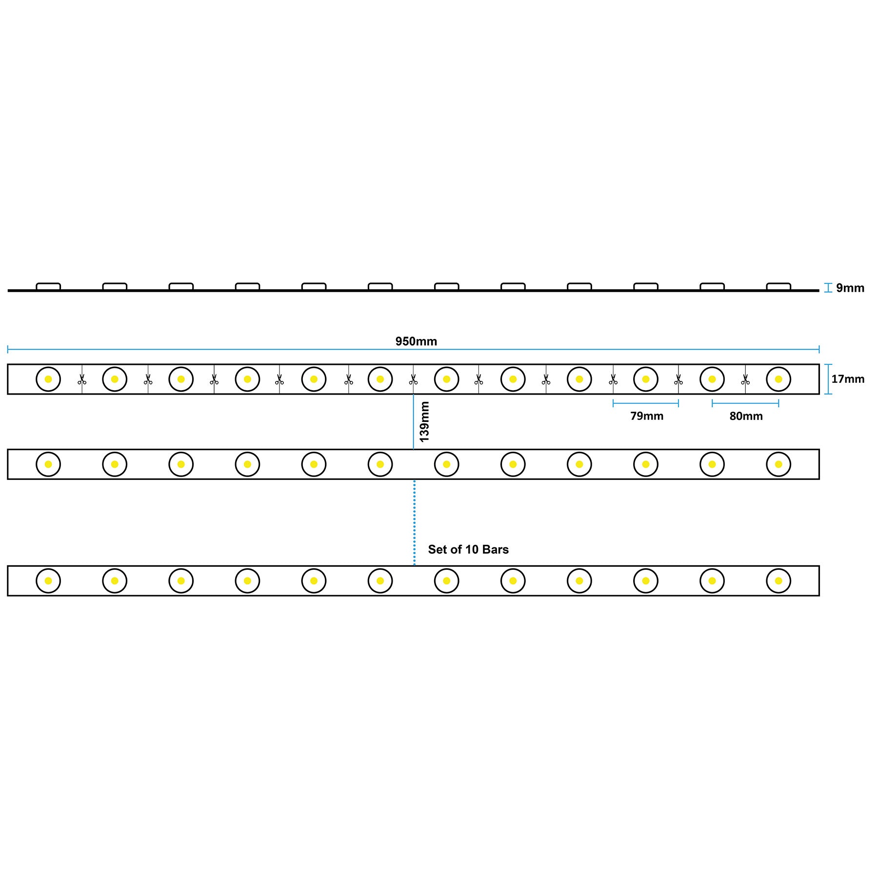  DC 24V 3030 LED Sign Board Light Bar Ladder Backlight (10pcs)