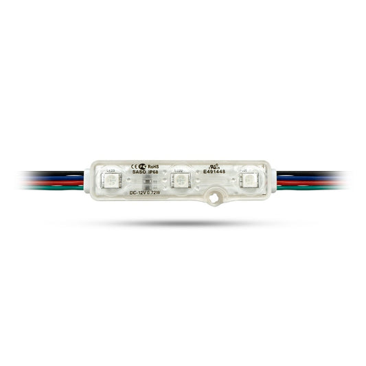  5050 0.72W 3 LED Injection Module – 12V RGB, IP67 For Signage