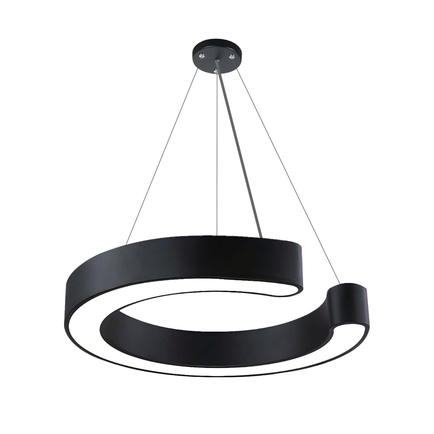  Black LED C Shape Pendant Light 3CCT