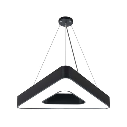  Black LED Triangular Halo Pendant Light 3CCT