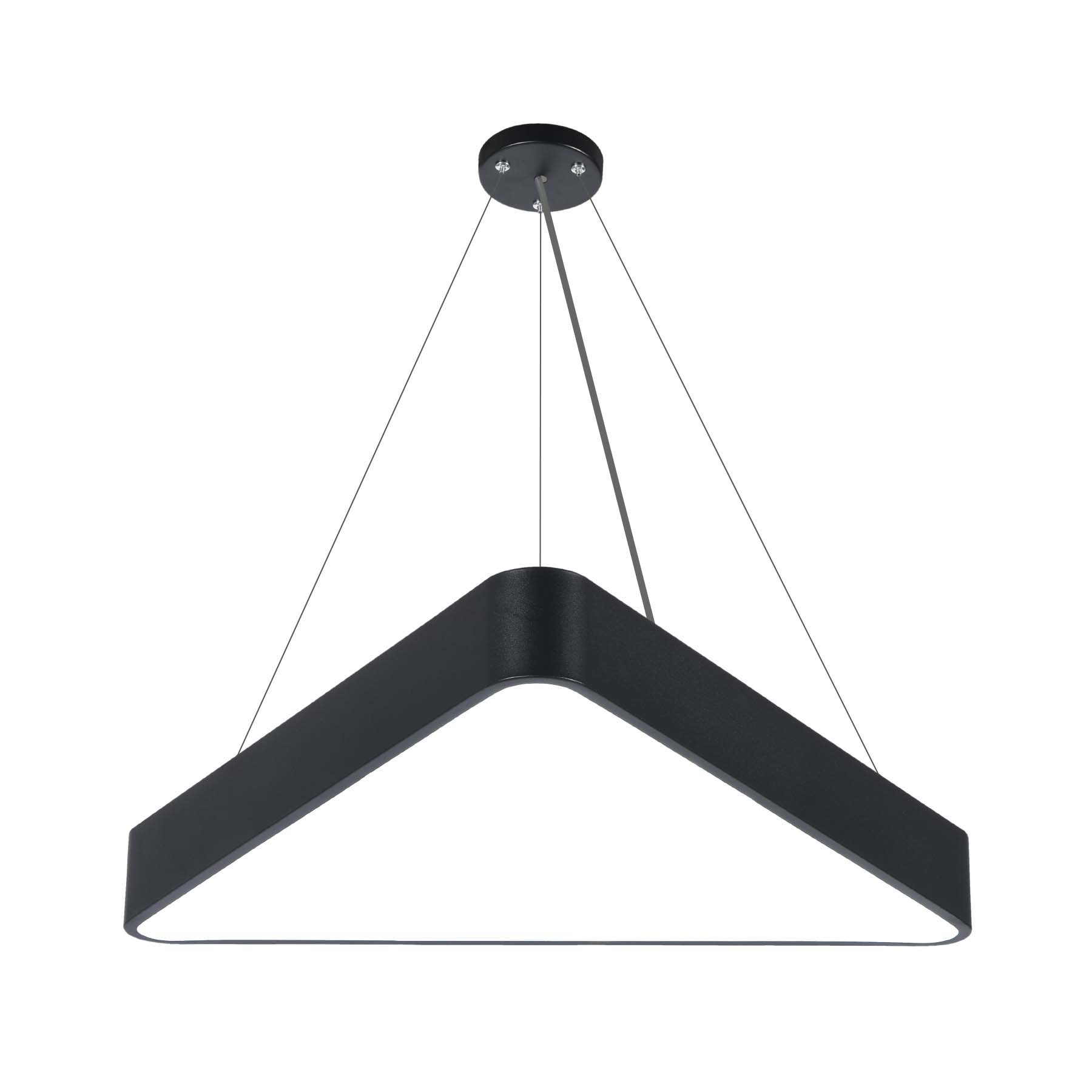  Black LED Triangular Pendant Light 3CCT