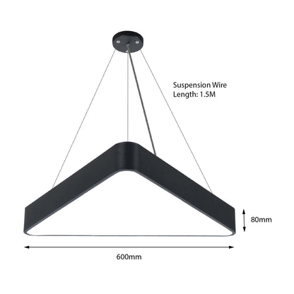  Black LED Triangular Pendant Light 3CCT