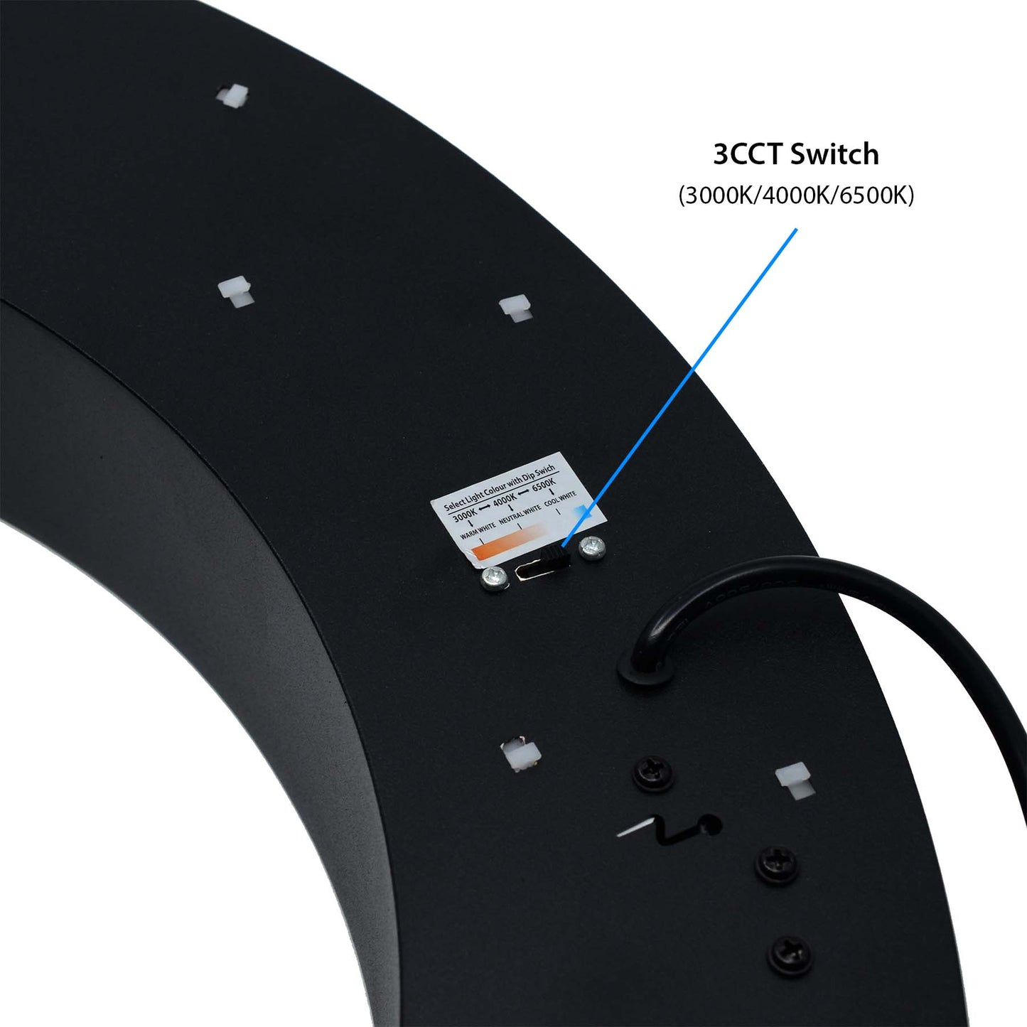  Black LED Halo Ring Pendant Light 3CCT
