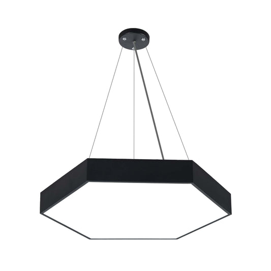  Black LED Hexagon Pendant Light 3CCT