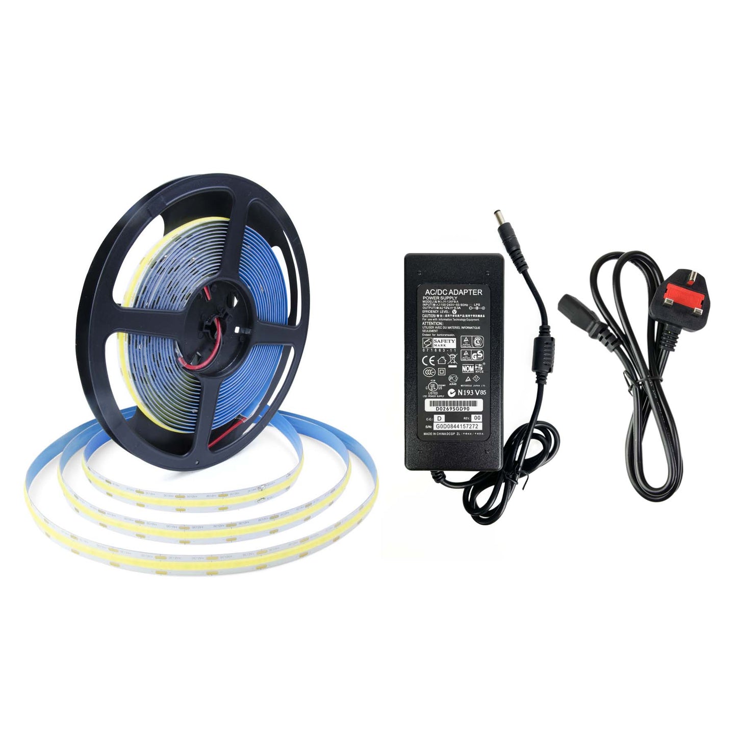  LED COB Strip Light, Seamless, 5M Reel, IP20, 12V, 10mm Wide