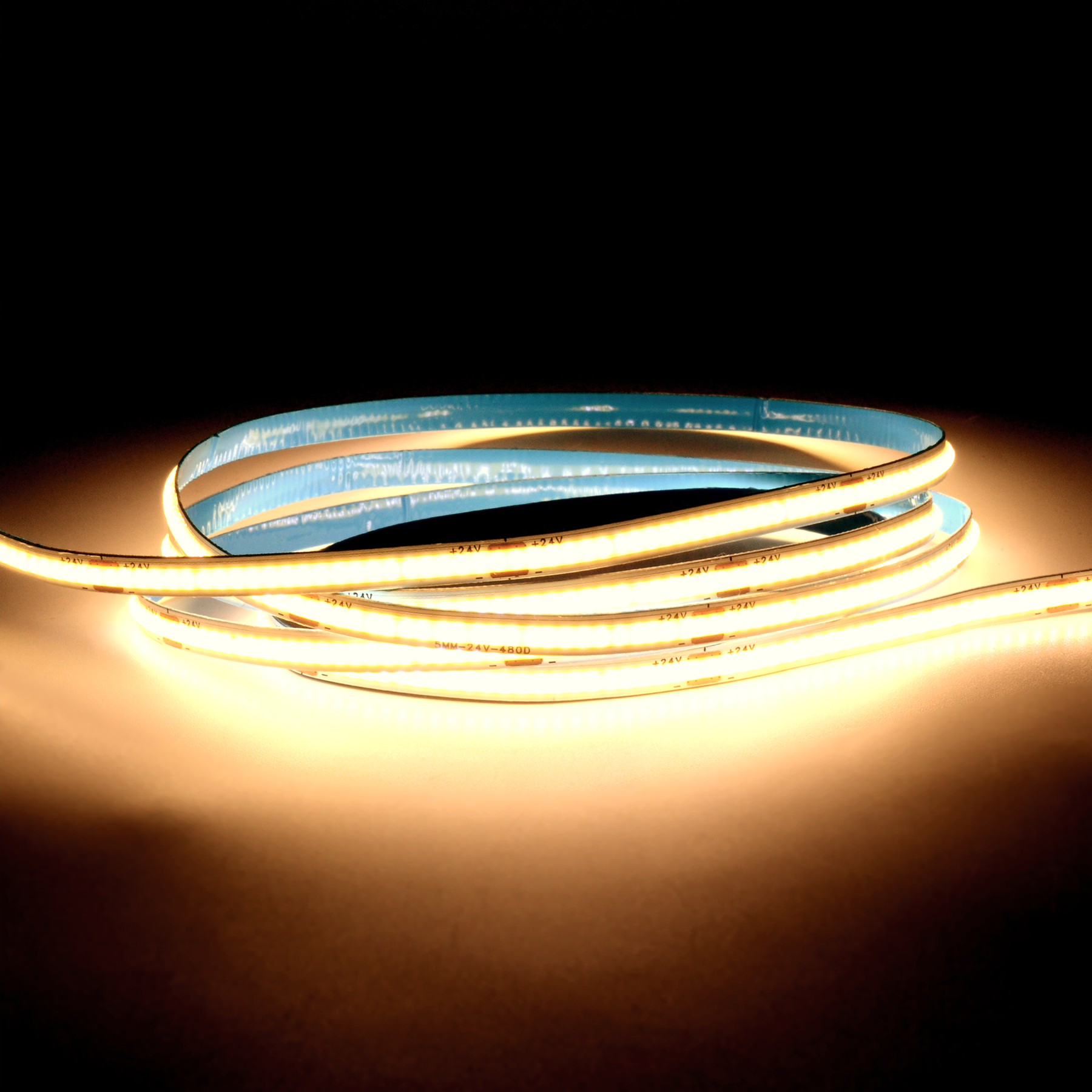  LED COB Strip Light, Seamless, 5M Reel, IP20, 24V, 5mm Wide